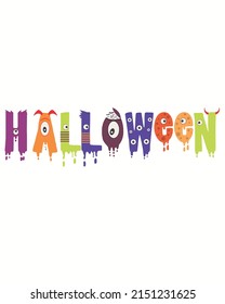 Halloween cartoon vector illustration. Halloween background