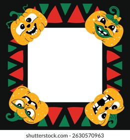 Halloween cartoon vector illustration on the white background.