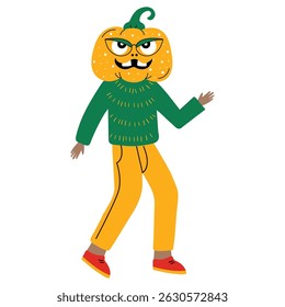 Halloween cartoon vector illustration on the white background