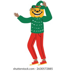 Halloween cartoon vector illustration on the white background
