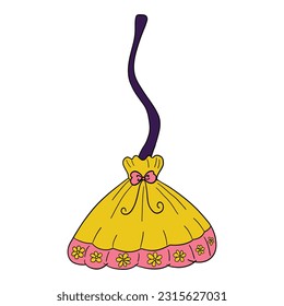 halloween cartoon witch hat, broom, bone, skull cute hand drawing. , Hand drawn for card, background, planner, fabric, pattern, wedding card, Happy halloween,invitation,greeting,decoration.