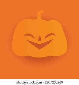 Halloween carved pumpkin. Cute illustration, flat design.