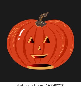 Halloween carved pumpkin head. Vector illustration