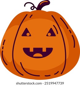 Abóbora esculpida em Halloween. Jack-o-lanterna, clipart de halloween