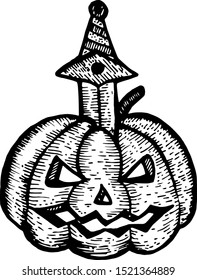 Halloween Carved Pumpkin Jack-o-lantern vector