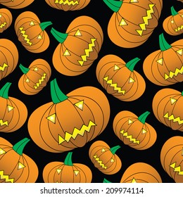 halloween carved pumpkin seamless pattern eps10