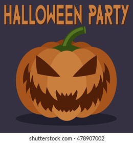 Halloween carved pumpkin vector background