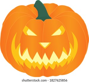 Halloween carved pumpkin vector illustration
