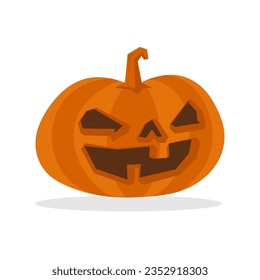 Halloween carved pumpkin vector illustration. Jack O Lantern fun character.