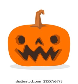 Halloween carved pumpkin vector illustration. Jack O Lantern fun character.