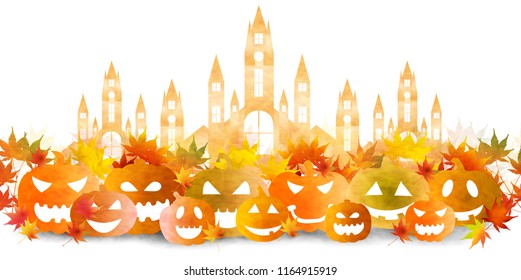 Halloween Castle Autumn Background