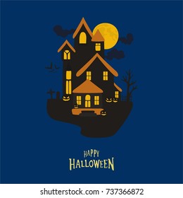 halloween castle background vector