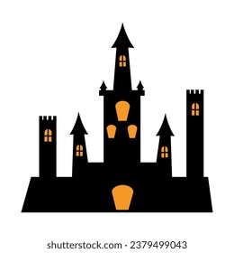castillo de halloween gran vector aislado