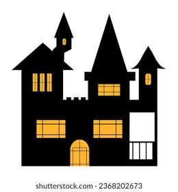 halloween castle black vector isolated