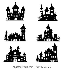 Halloween castle building vector illustration for your company or brand