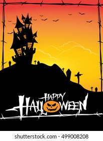 Halloween Castle in the cemetery.