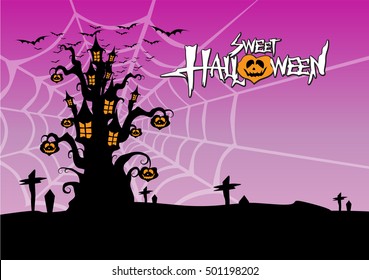 Halloween Castle in the cemetery.