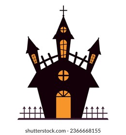 halloween castle creepy illustration isolated