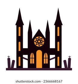 halloween castle darkness illustration isolated