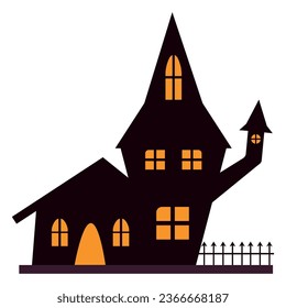 halloween castle design isolated illustration