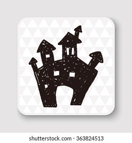 halloween castle doodle