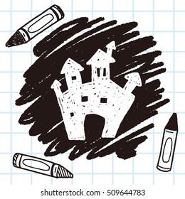 halloween castle doodle