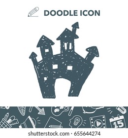 halloween castle doodle