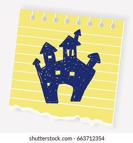 halloween castle doodle