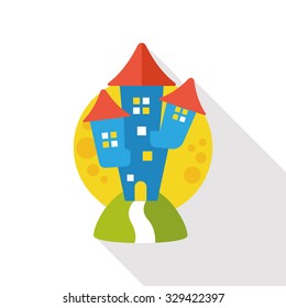 Halloween castle flat icon