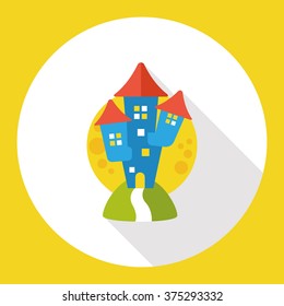Halloween castle flat icon