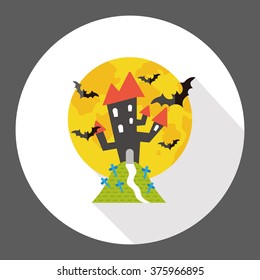 halloween castle flat icon
