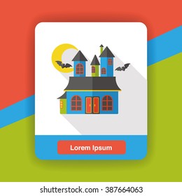 Halloween castle flat icon