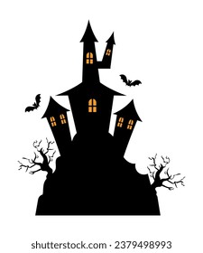 vector de horror del castillo de halloween aislado