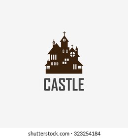 Halloween castle icon isolated on white background. eps10