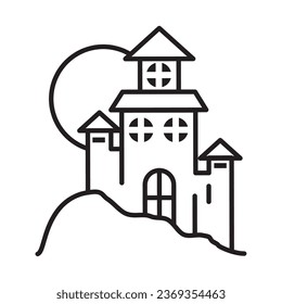 vector de icono del castillo de halloween aislado