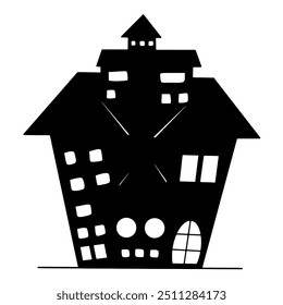 halloween castle isolated on transparent background. vector illustration