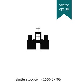 Halloween castle, scary house vector icon