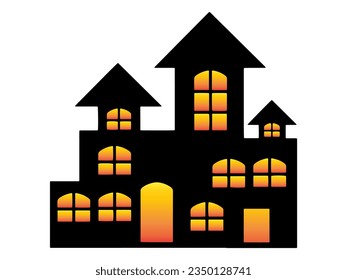 Halloween Castle Scary Silhouette Illustration