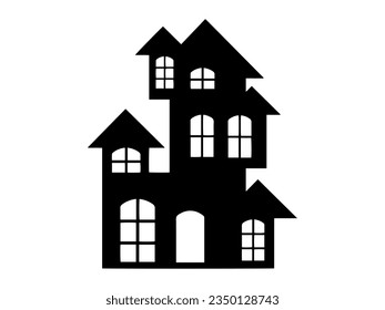 Halloween Castle Scary Silhouette Illustration