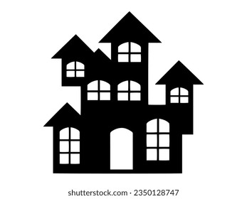 Halloween Castle Scary Silhouette Illustration