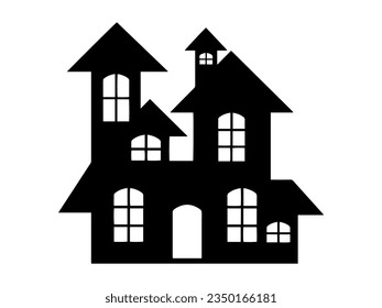 Halloween Castle Scary Silhouette Illustration