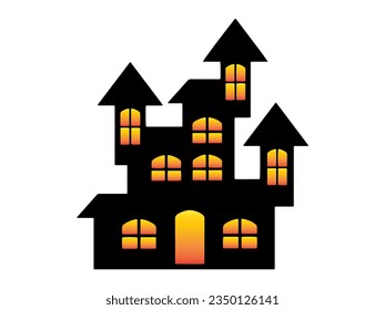 Halloween Castle Spooky Silhouette Illustration