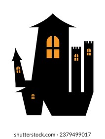halloween castle spooky vector isolated