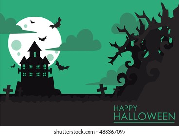 Halloween Castle In Vector 2