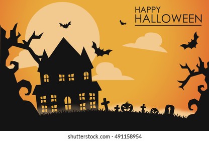 Halloween Castle In Vector 3