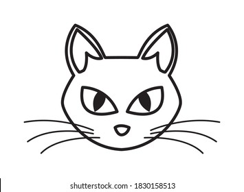 halloween cat black head icon vector illustration design