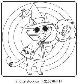 Halloween Cat Coloring Pages For Kids