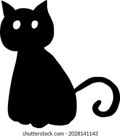 Halloween cat doodle a hand drawn vector. 