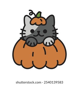 Halloween Cat Doodle Illustration - 01