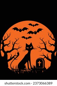 Halloween cat eps cut file for cutting machine